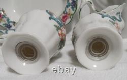 Royal Doulton Floradora Green T. C. 1127 5 Pc Place Setting-for 8+Extras 76 Pc New