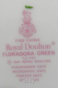 Royal Doulton Floradora Green T. C. 1127 5 Pc Place Setting-for 8+Extras 76 Pc New