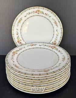 Royal Doulton Mosaic Garden Salad Plates 7 7/8 Set Of 10 Orange Green Floral