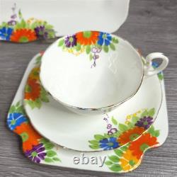 Royal Grafton Bone China Floral Tea Set 7pc Serving Tray Cups Plates England