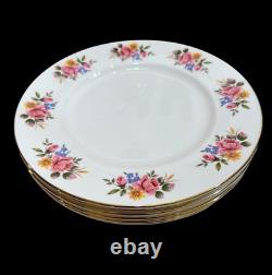 Royal Grafton Marlborough Bone China England 2116 Floral Dinner Plates Set Of 6