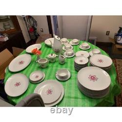 Royal Jackson Parisienne China Set England Pink Rose Service 12