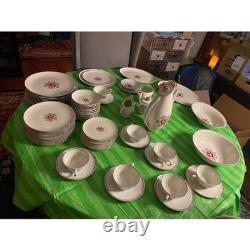 Royal Jackson Parisienne China Set England Pink Rose Service 12