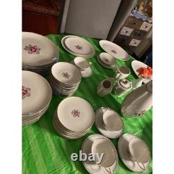 Royal Jackson Parisienne China Set England Pink Rose Service 12