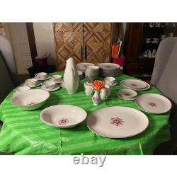 Royal Jackson Parisienne China Set England Pink Rose Service 12