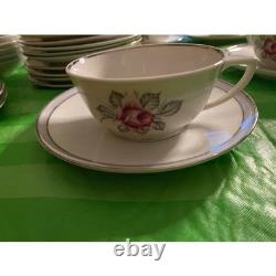 Royal Jackson Parisienne China Set England Pink Rose Service 12