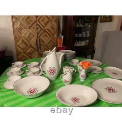 Royal Jackson Parisienne China Set England Pink Rose Service 12