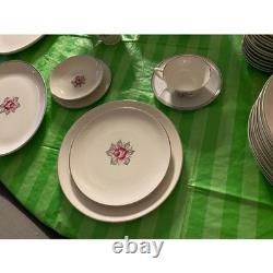 Royal Jackson Parisienne China Set England Pink Rose Service 12