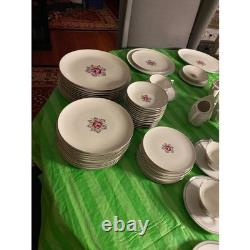 Royal Jackson Parisienne China Set England Pink Rose Service 12