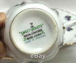 Royal Stafford Bone China, Sweet Violets, England, 4 place settings, 22 pieces