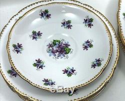 Royal Stafford Bone China, Sweet Violets, England, 4 place settings, 22 pieces