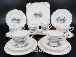 Royal Stafford Dinosaur Tea Set for 4 Cake Sugar Creamer Set Bone China England