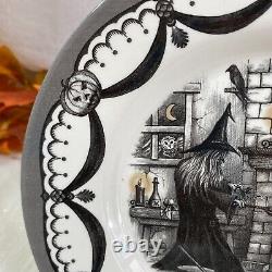 Royal Stafford England Halloween Haunted Wicked Witch Salad Plates Set 2 New