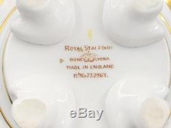 Royal Stafford Garland Blue Creamer Sugar Bowl Lid Set Rare Bone China England