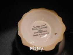 Royal Stafford Garland Blue Tea Cup + Saucer Gold Trim Scalloped, England, VTG