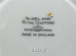 Royal Stafford Garland Blue Tea Cup Saucer Set(s) Rare Bone China England