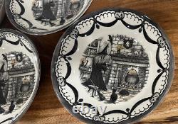 Royal Stafford Made In England Halloween Fireside Witch Pasta Salad 4 Bowl Set