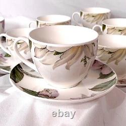 Royal Stafford Tea Cup & Saucer Bone China England White Pink Floral Set Of 8
