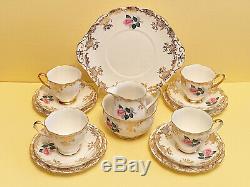 Royal Standard Bone China England Tea Set Pink Roses & Gold Filigree 15 Pieces
