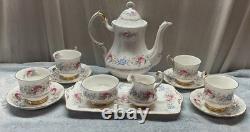 Royal Standard Fine Bone China England Tea Pot, 4 C&S, Tray And S. &C. Set