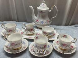 Royal Standard Fine Bone China England Tea Pot, 4 C&S, Tray And S. &C. Set