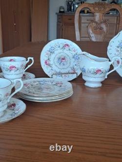 Royal Standard Fine China Pink & Blue Floral Design 20 Piece Dinnerware Grouping