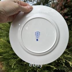 Royal Victoria Fine Bone China Purple Violet Pattern Set Of 10 Plates Gold Trim