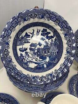 Royal Wessex Tonquin Blue China Plates Bowls England SET OF 36 ITEMS EXCELLENT