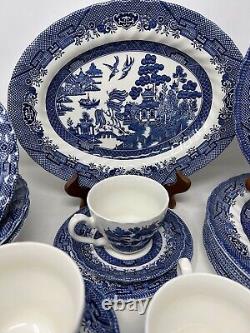 Royal Wessex Tonquin Blue China Plates Bowls England SET OF 36 ITEMS EXCELLENT