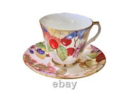 Royal Winchester Bone China Tea cup Set of 12 Flower Berries Design England