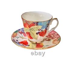 Royal Winchester Bone China Tea cup Set of 12 Flower Berries Design England