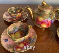 Royal Worcester 1951 Miniature Orchard Fruit Bone China Tea Set 9 Pieces