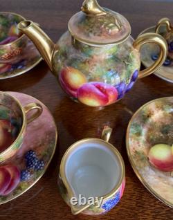 Royal Worcester 1951 Miniature Orchard Fruit Bone China Tea Set 9 Pieces