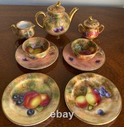 Royal Worcester 1951 Miniature Orchard Fruit Bone China Tea Set 9 Pieces