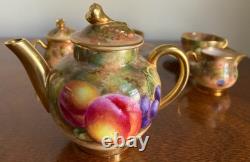 Royal Worcester 1951 Miniature Orchard Fruit Bone China Tea Set 9 Pieces