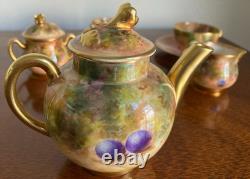 Royal Worcester 1951 Miniature Orchard Fruit Bone China Tea Set 9 Pieces
