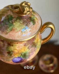 Royal Worcester 1951 Miniature Orchard Fruit Bone China Tea Set 9 Pieces
