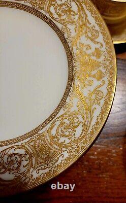 Royal Worcester 60 Pc 12 Set Embassy Gold Encrusted Dinner Plates Cups & Saucers