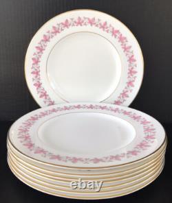 Royal Worcester Bala Pink Dinner Plates 10 3/4 Bone China Set Of 8 England