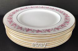 Royal Worcester Bala Pink Dinner Plates 10 3/4 Bone China Set Of 8 England