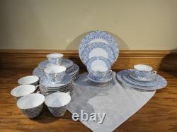 Royal Worcester Blue Aragon China Dinnerware, Set 5 Pc Per Person Service 8