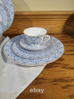 Royal Worcester Blue Aragon China Dinnerware, Set 5 Pc Per Person Service 8