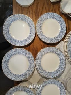 Royal Worcester Blue Aragon China Dinnerware, Set 5 Pc Per Person Service 8