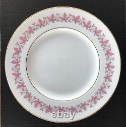Royal Worcester Bone Bala Pink Dinner Plates 10 3/4 Bone China Set Of 8 England