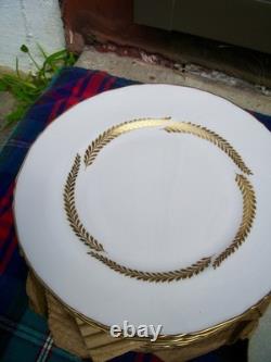 Royal Worcester Bone China England Golden Bracken set 12 dessert plates 8