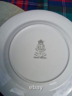 Royal Worcester Bone China England Golden Bracken set 12 dessert plates 8