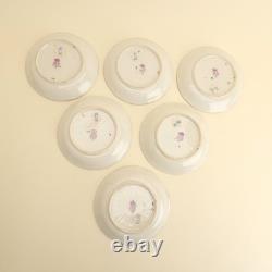 Royal Worcester Bone China Set of 6 Floral Blush Ivory Demitasse Cups & Saucers