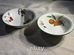 Royal Worcester Evesham Vale 12-Piece Porcelain Dinnerware Set Green Rim MINT