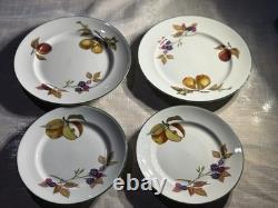 Royal Worcester Evesham Vale 12-Piece Porcelain Dinnerware Set Green Rim MINT
