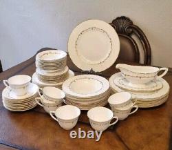 Royal Worcester GOLD CHANTILLY fine bone china dinner set for 56 made in England